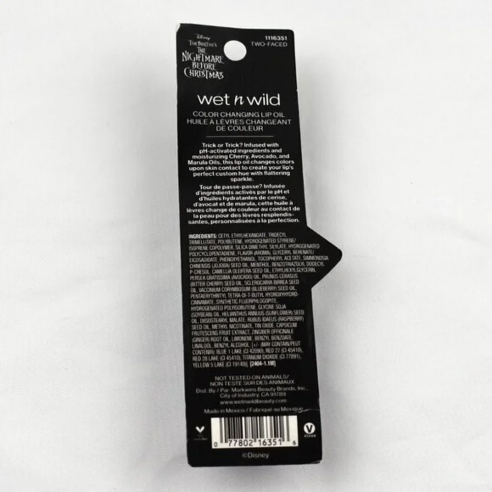 Wet‎ n Wild Disney The Nightmare Before Christmas Lip Gloss Color Two-Faced NEW